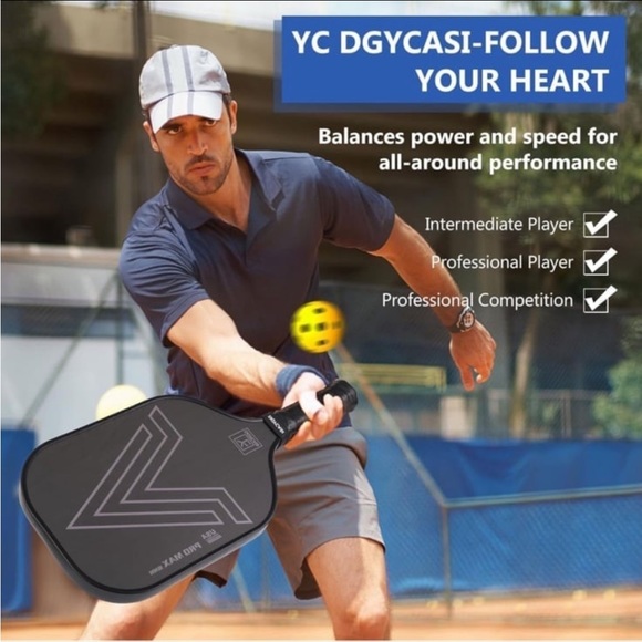 YC DGYCASI PRO MAX 16mm Pickleball Paddle USAPA Approved Carbon Fiber & Sleeve - Picture 5 of 12